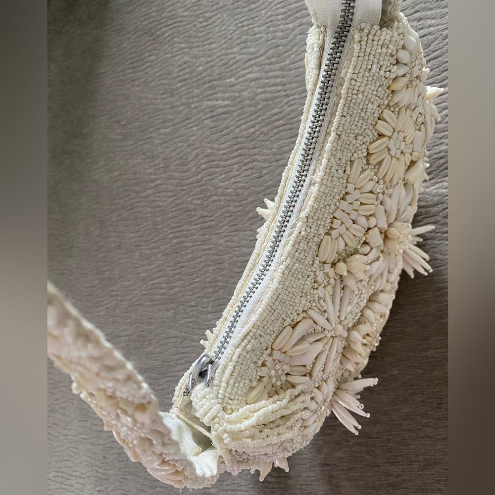 MADE IN INDIA Cream Beaded Women's Bag - NEW - Picture 4 of 5